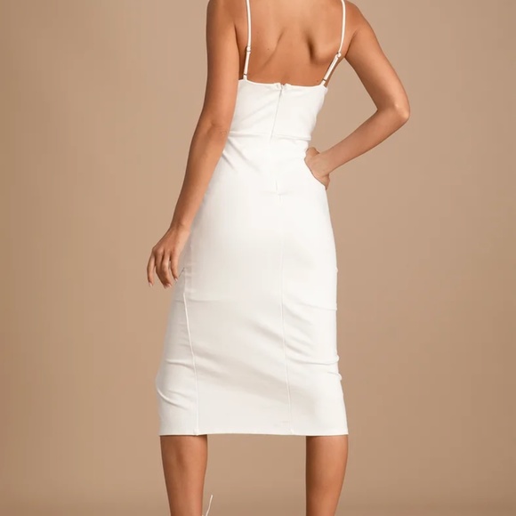Lulus “All This Appeal White Bodycon Midi Dress” - Picture 2 of 3